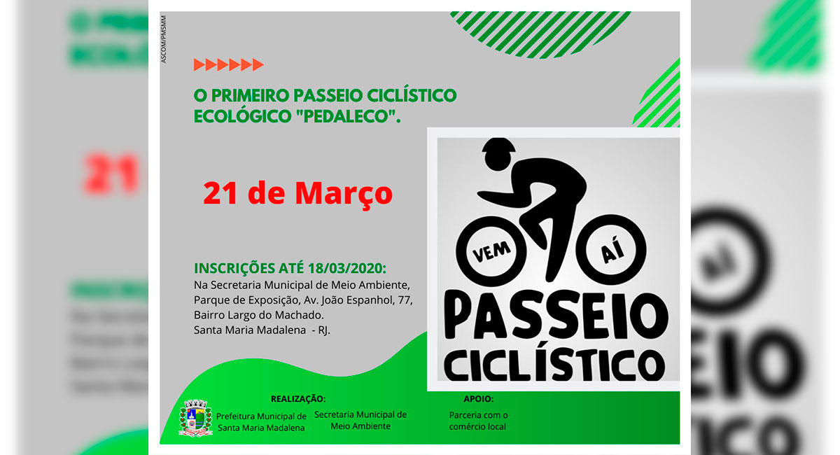 Vem aí, o primeiro passeio ciclístico Ecológico PEDALECO