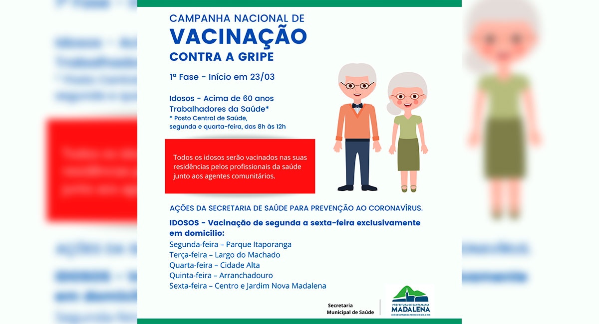 Vacinação contra influenza começa nesta segunda-feira, dia 23 de março
