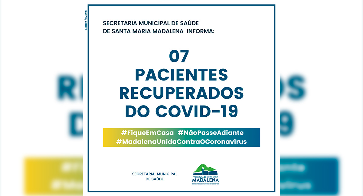 Santa Maria Madalena tem Sete Pacientes Recuperados do Coronavírus