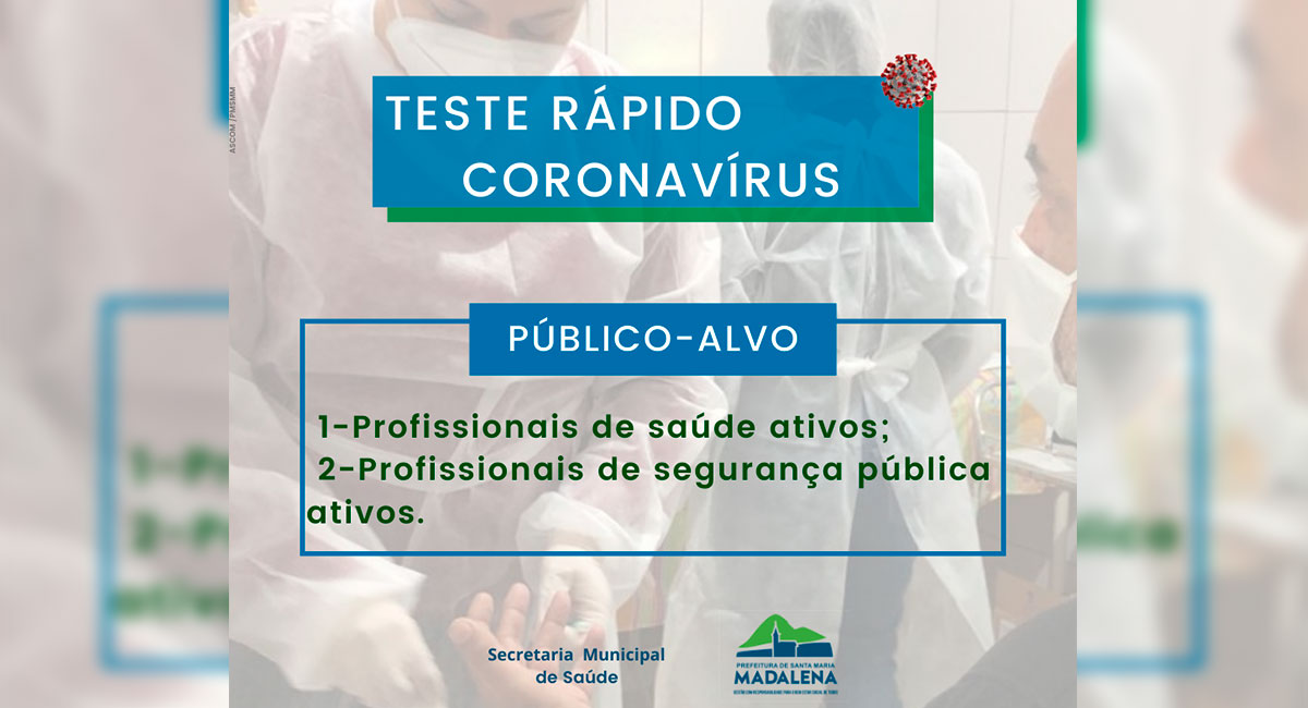 Prefeitura Inicia Testes Rápidos de COVID-19 em Profissionais da Saúde e Segurança