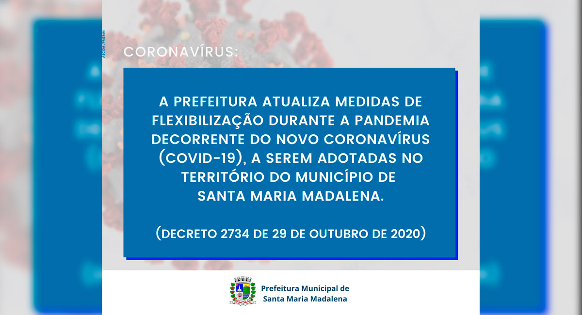 Decreto 2734: Atualização das Medidas de Flexibilização da Covid-19