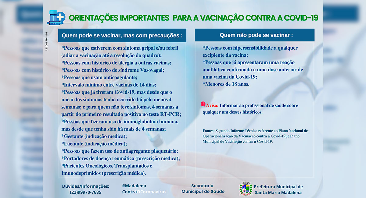 Orientações Importantes para a Vacinação Contra a Covid-19