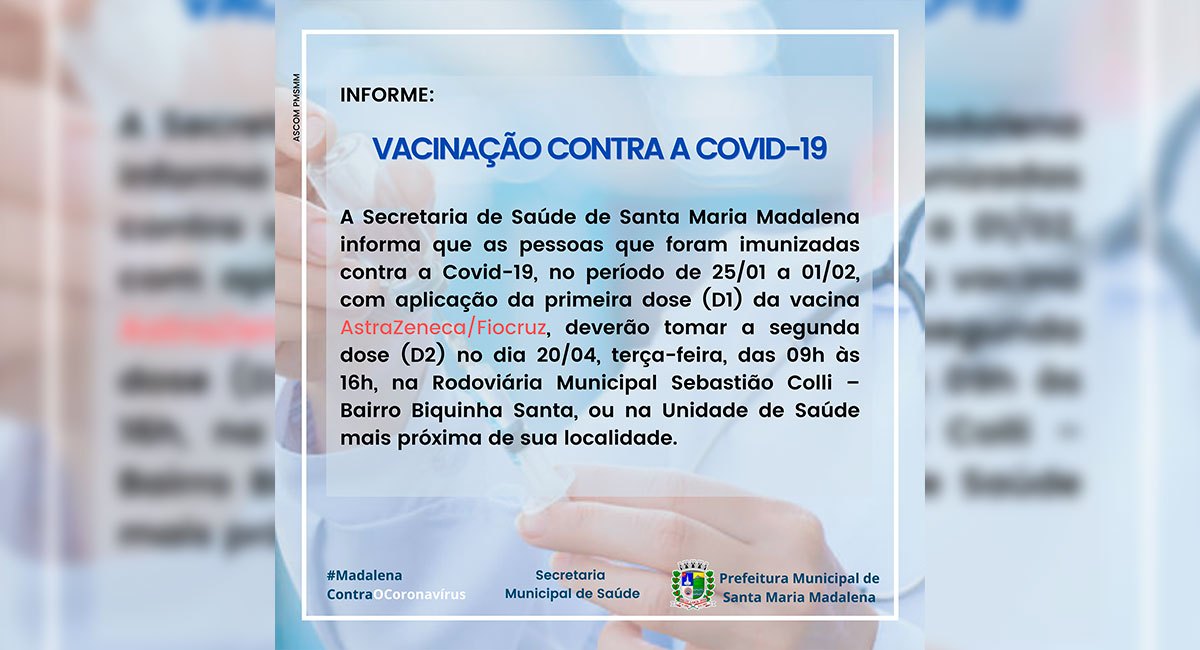 Covid-19: Saúde informa sobre vacinação