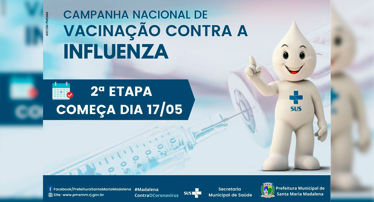 Prefeitura divulga cronograma da 2ª etapa de vacinação contra a Influenza 2021