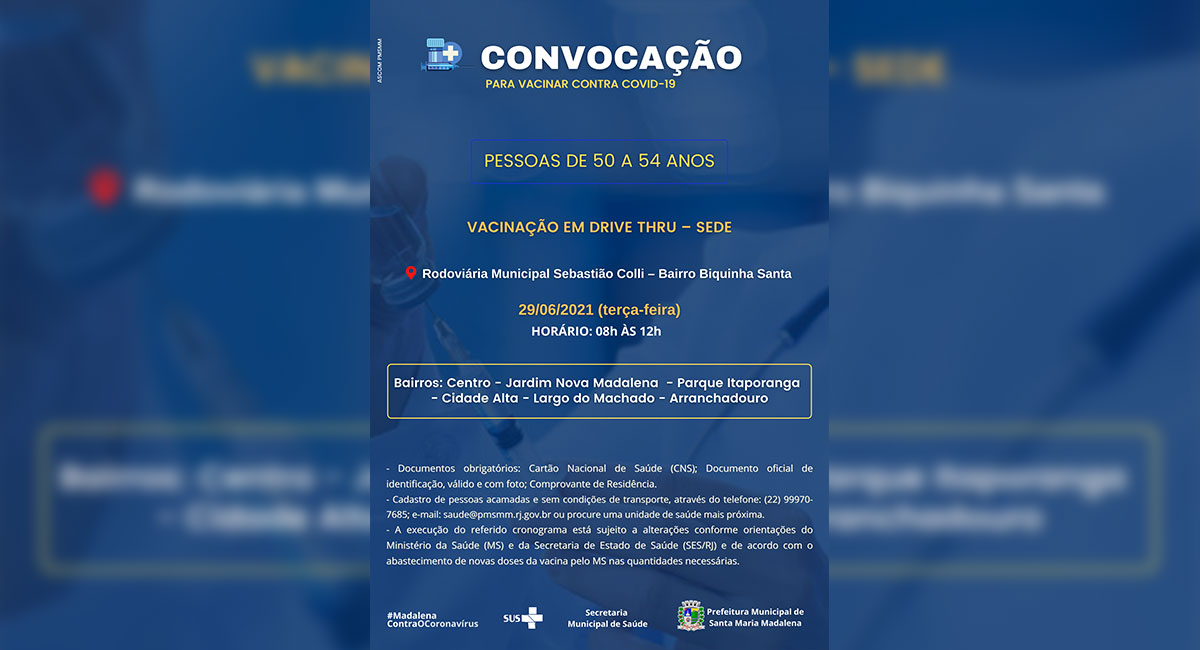 Prefeitura divulga novo calendário de vacinação contra Covid-9