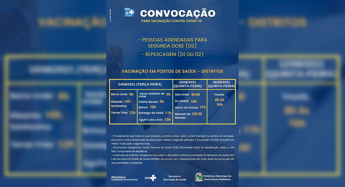 Secretaria de Saúde anuncia repescagem da vacinação contra Covid-19