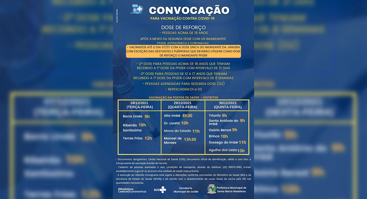 Saúde atualiza calendário de vacinação contra Covid-19