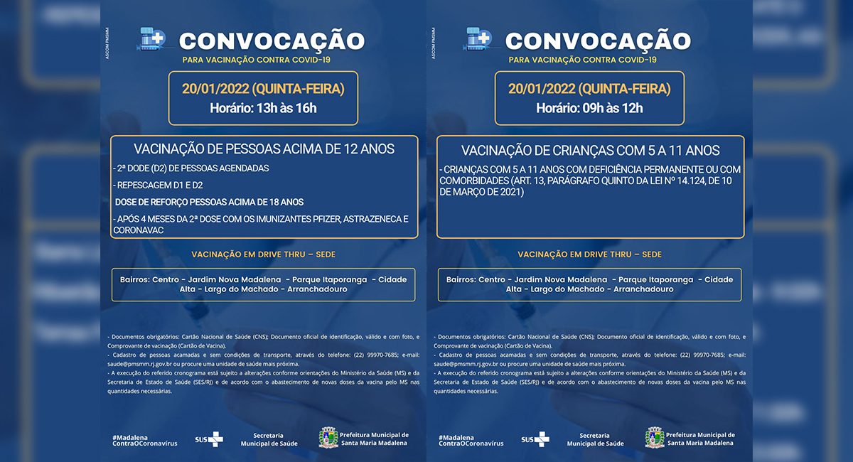 Covid-19: Saúde anuncia novo calendário de vacinação para os dias 18 a 21 de janeiro