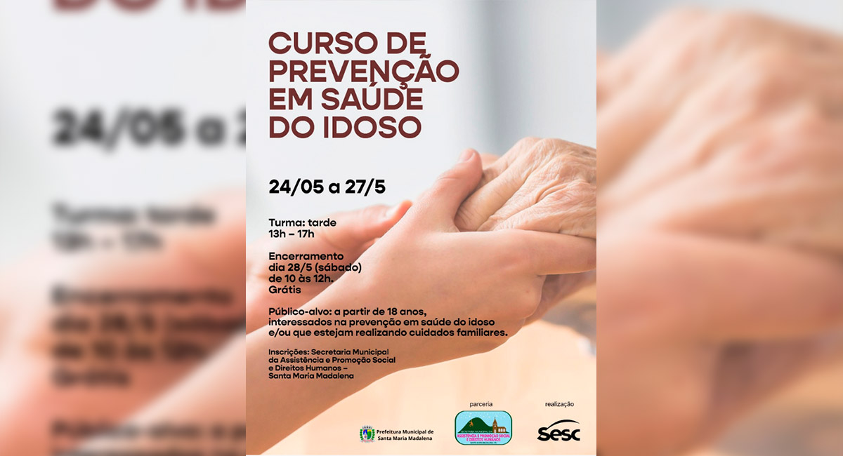 Secretaria de Assistência Social abre inscrições para curso de prevenção em saúde do idoso