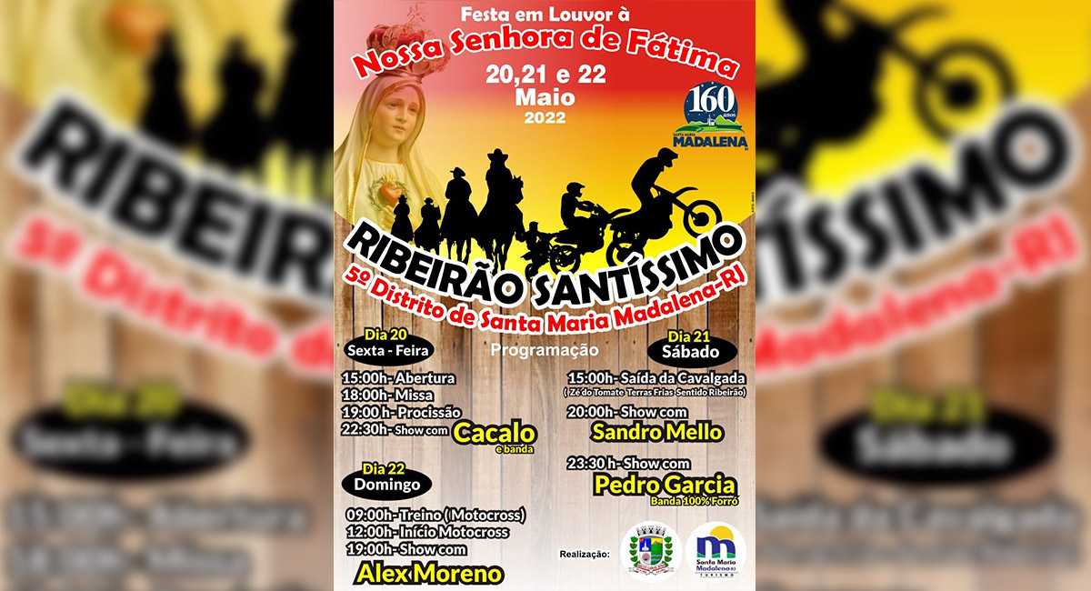 Vem aí a festa em louvor a Nossa Senhora de Fátima