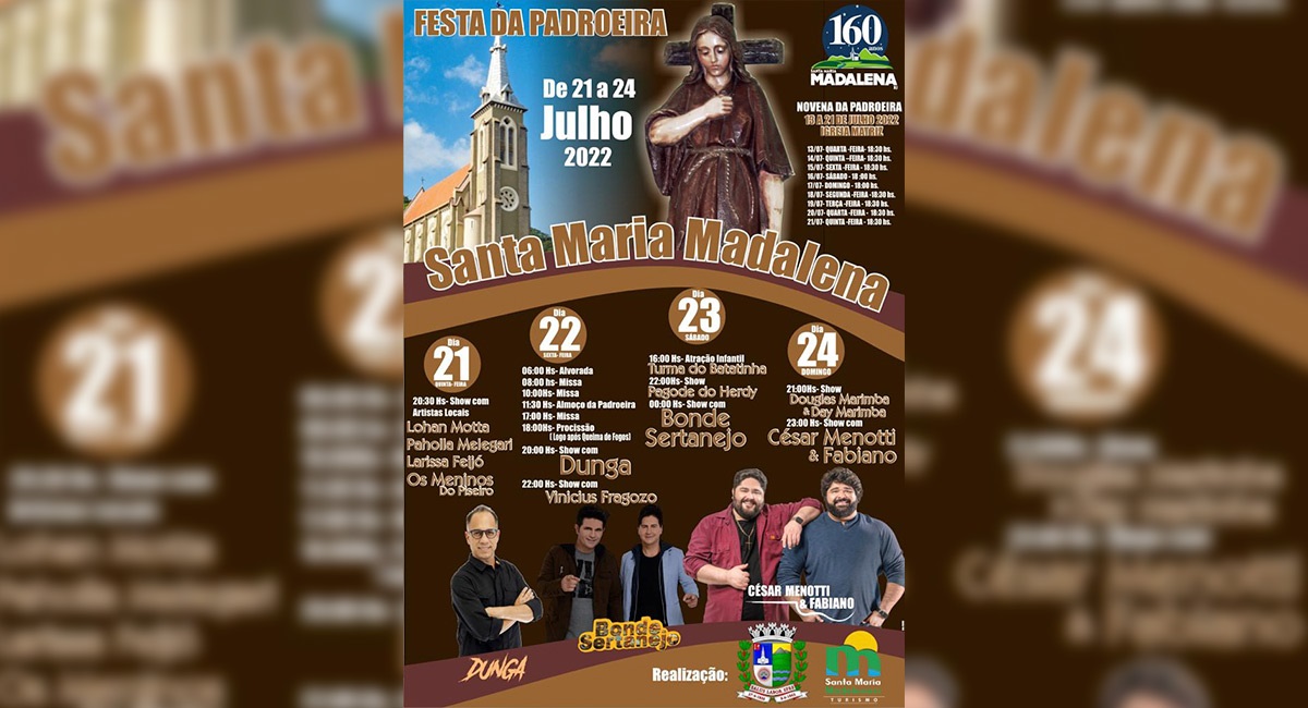 Prefeitura divulga programação oficial da Festa da Padroeira