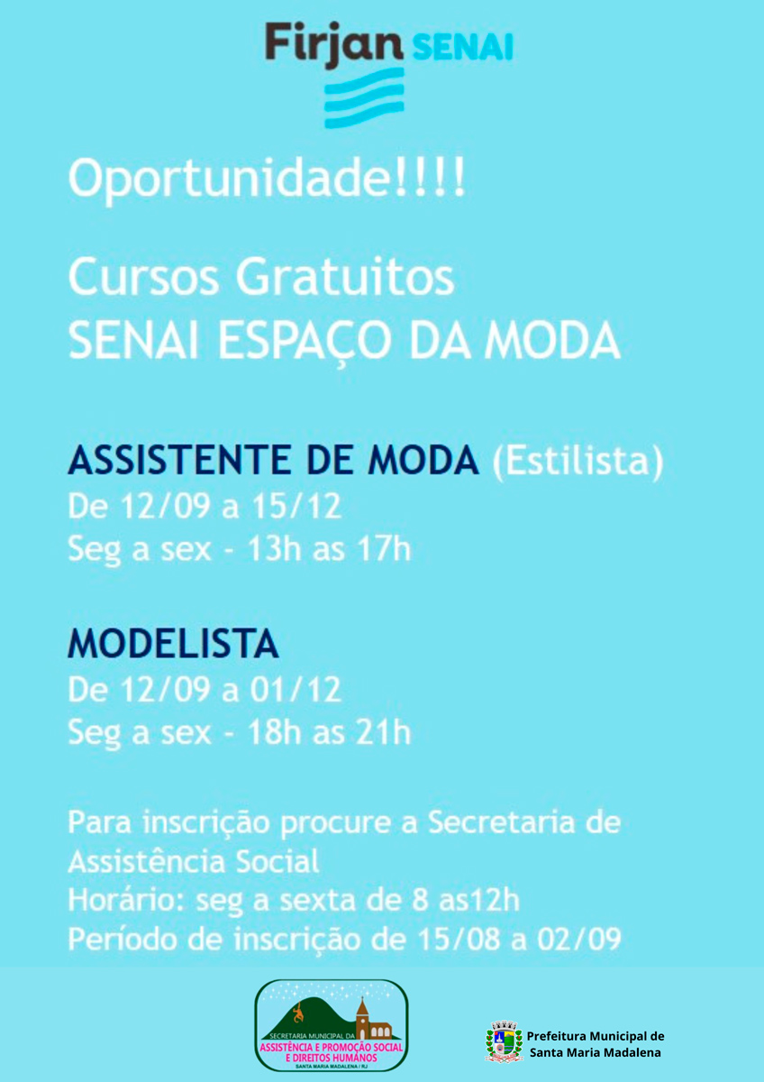 Atenção: Abertas as inscrições para os cursos gratuitos da Firjan/Senai