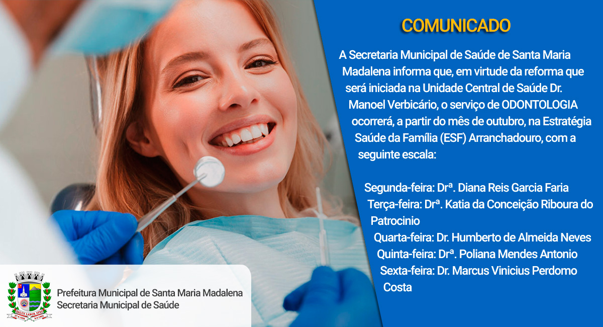 Comunicado: Novo endereço para o Atendimento Odontológico