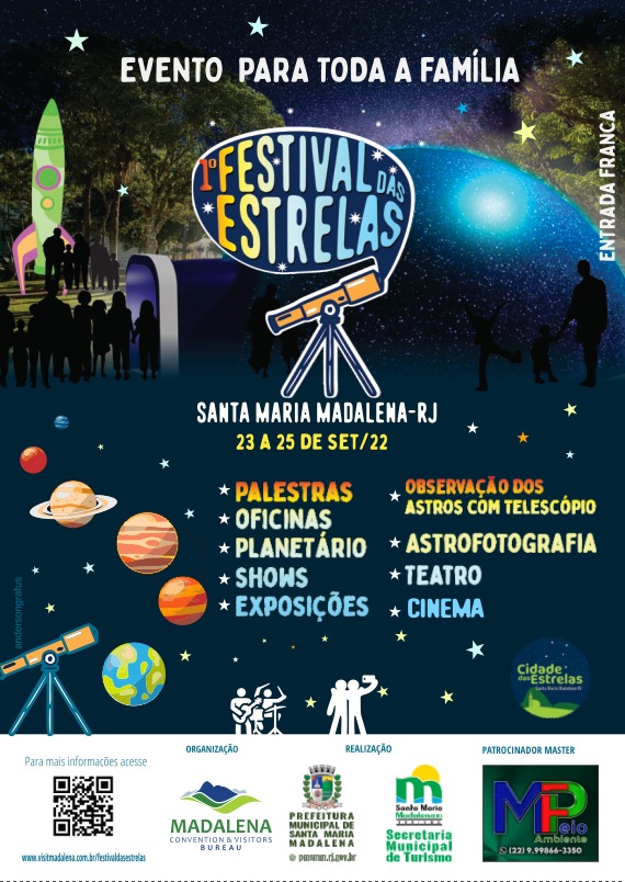 Vem aí o 1º Festival das Estrelas em Santa Maria Madalena