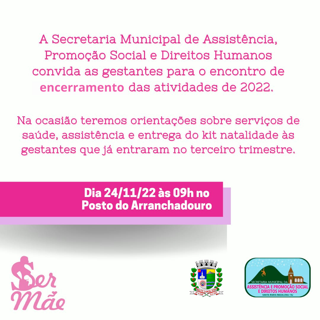 Social convida gestantes para encontro nesta quinta-feira, dia 24