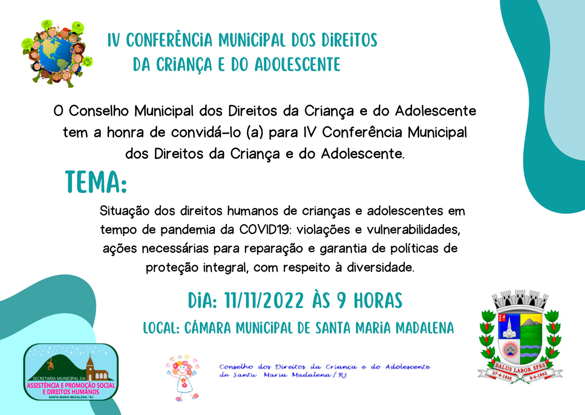 Convite: IV Conferência Municipal dos Direitos da Criança e do Adolescente