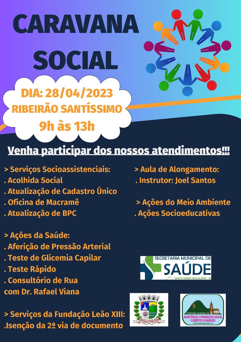 No próximo dia 28, a Caravana Social estará na comunidade de Ribeirão Santíssimo