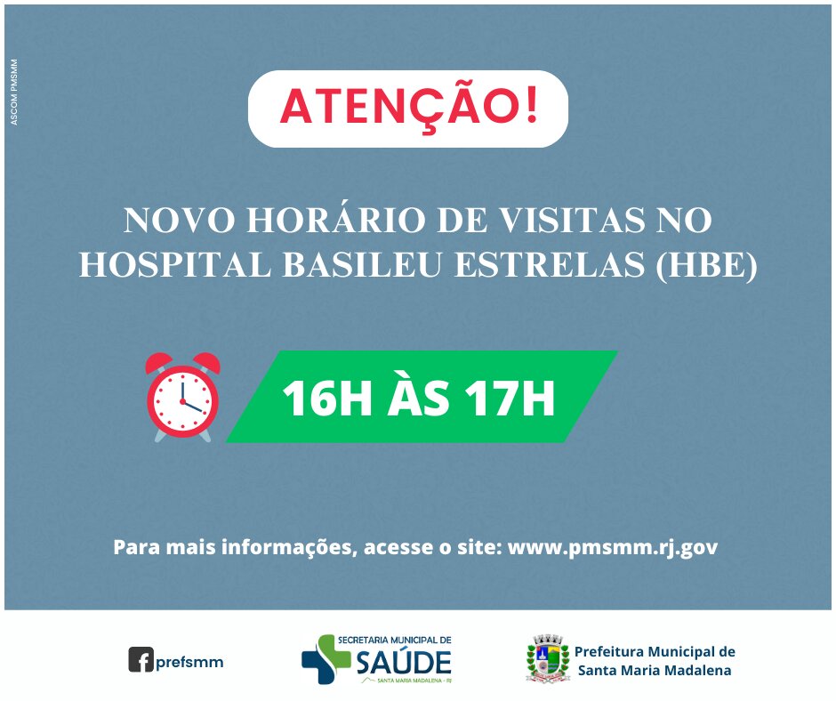 Saúde: Novos critérios para visitas e acompanhantes de pacientes internados no Hospital Basileu Estrela (HBE)