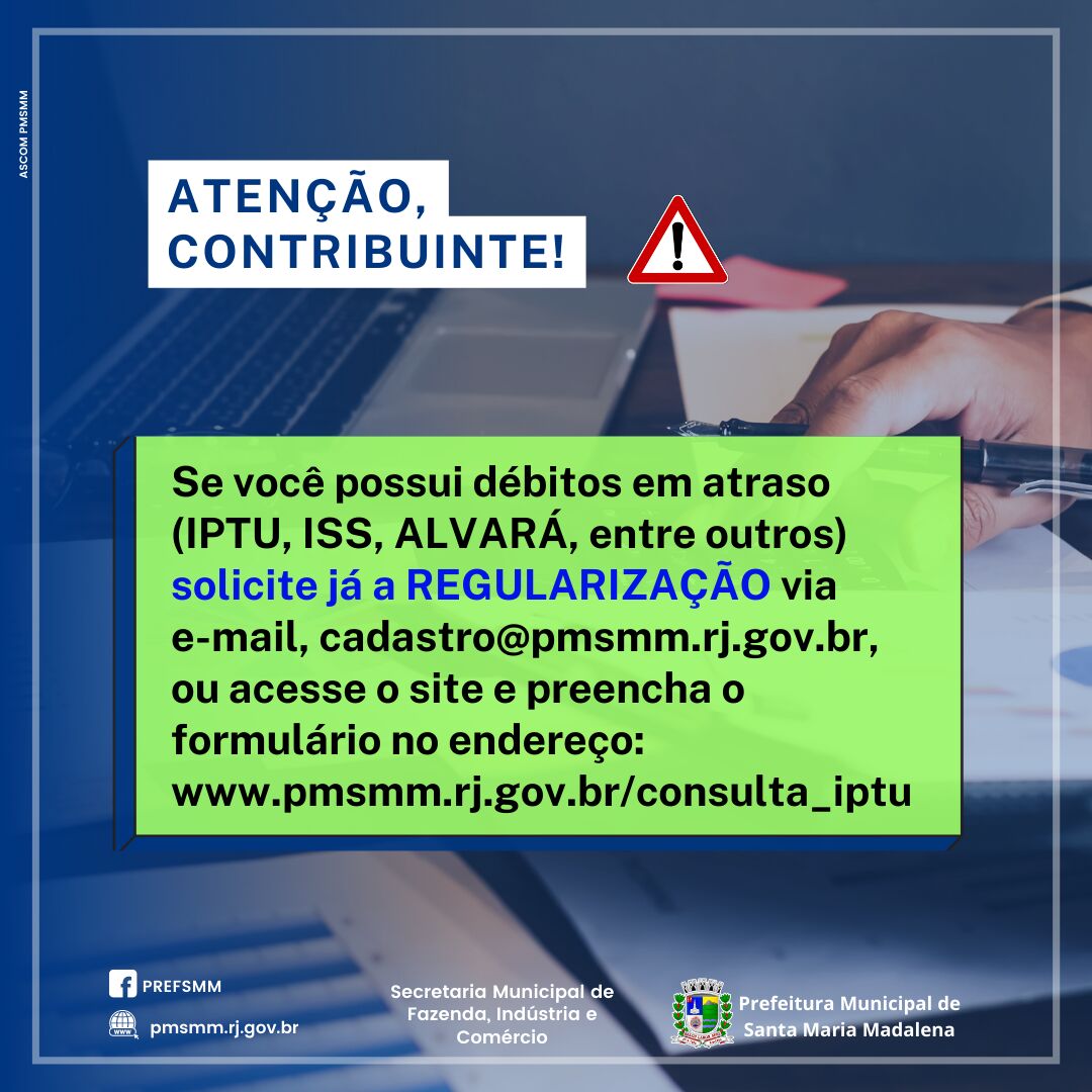 Solicitação para regularização de débitos tributários