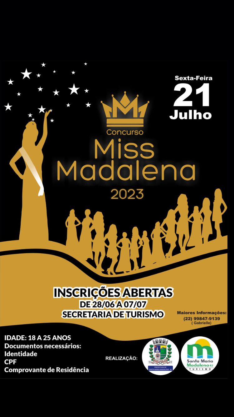 Inscrições para Concurso Miss Madalena 2023 terminam nesta sexta-feira, dia 07
