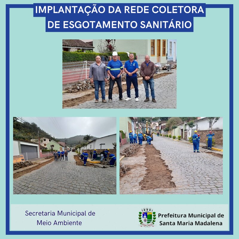 Início das obras de implantação do esgotamento sanitário