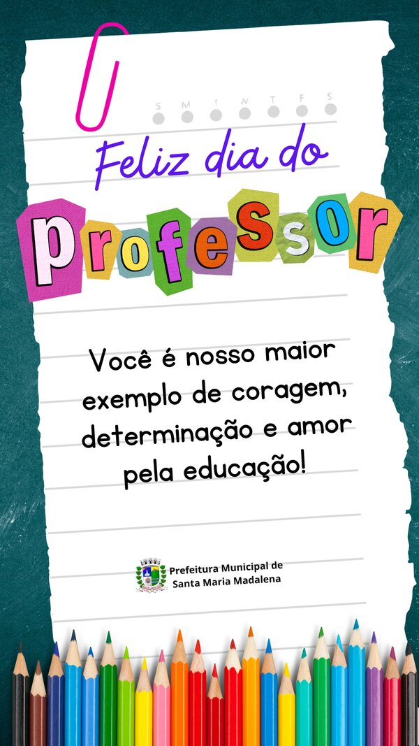 15 de Outubro: Dia do(a) Professor(a)