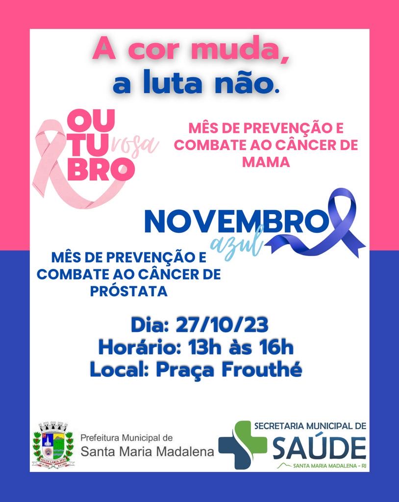 Convite: Evento alusivo ao Outubro Rosa e Novembro Azul na Praça Frouthé