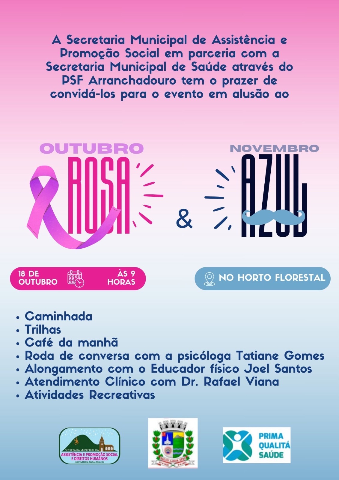 Convite: Outubro Rosa e Novembro Azul