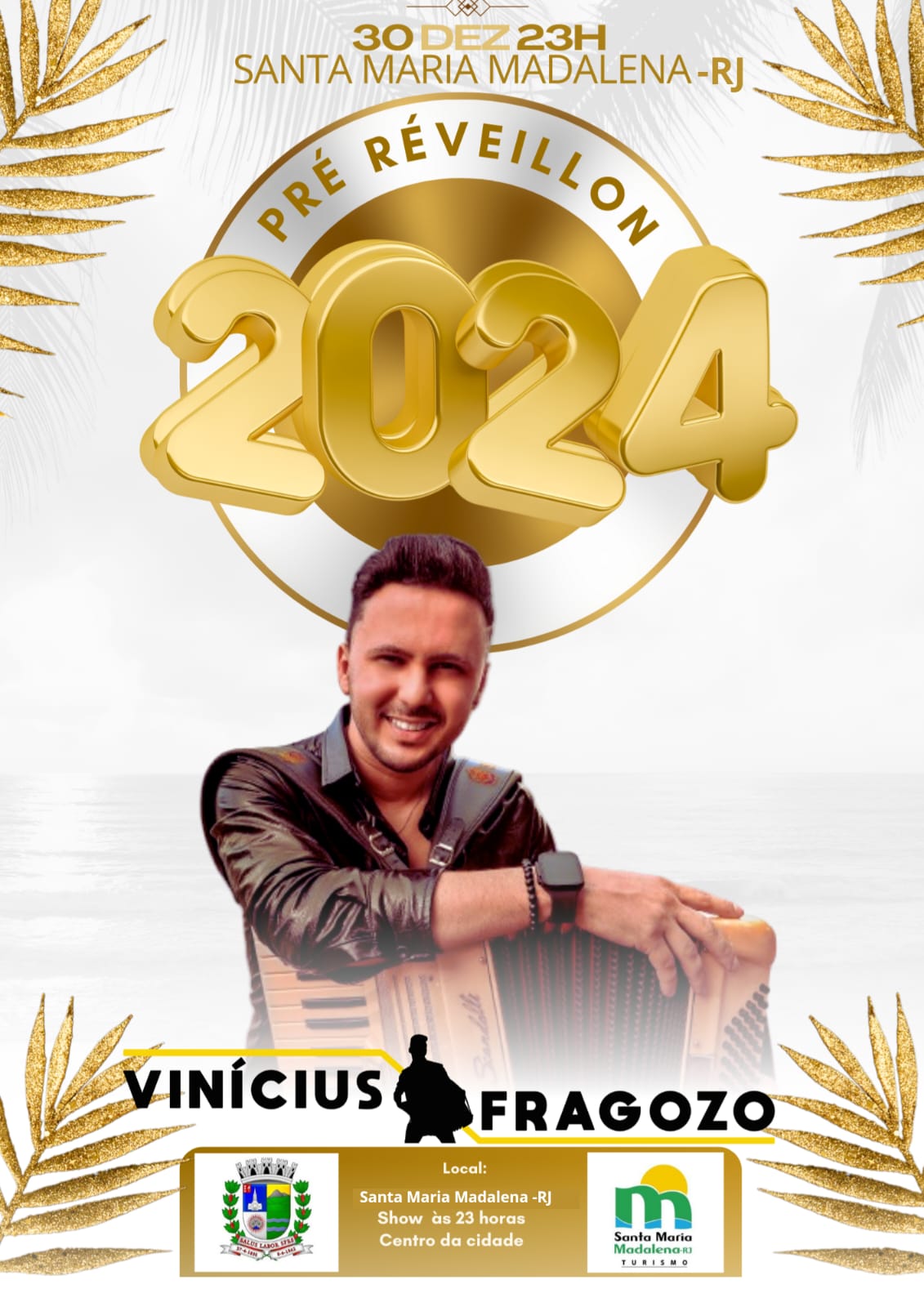 Prefeitura de Santa Maria Madalena divulga programação do Réveillon 2024; veja atrações