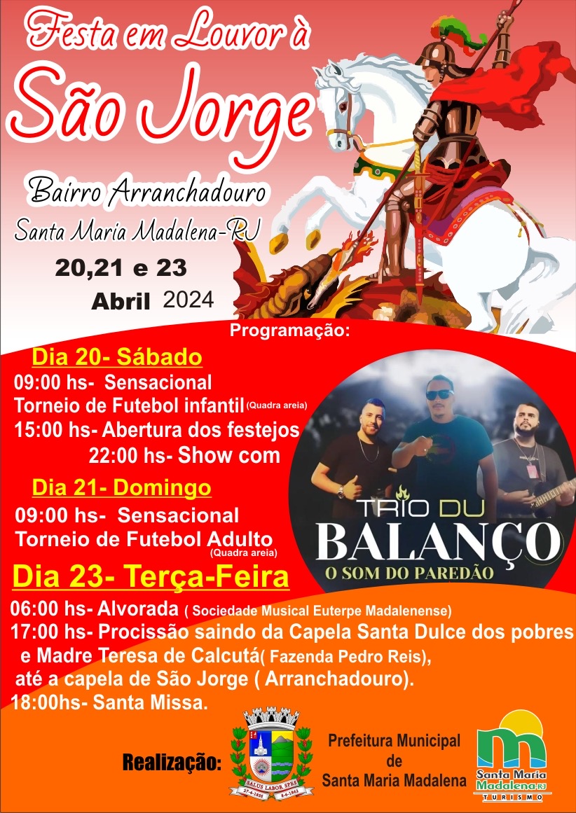 VEM AÍ A FESTA EM LOUVOR À SÃO JORGE