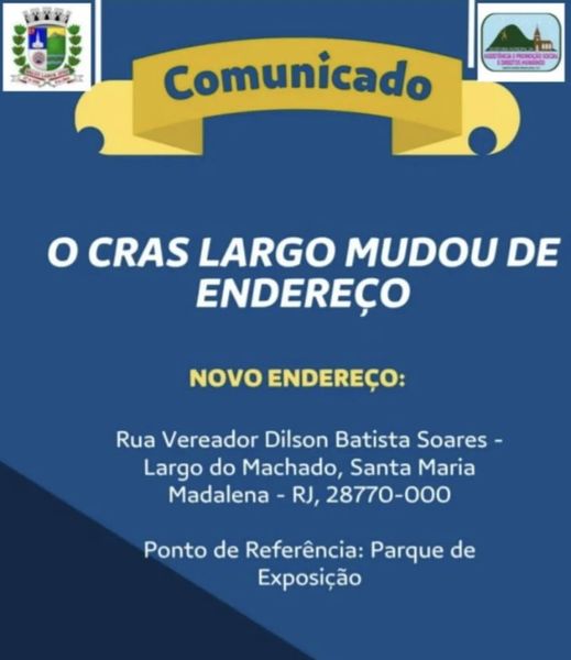 Utilidade Pública: Cras Largo do Machado agora está localizado em um novo endereço!