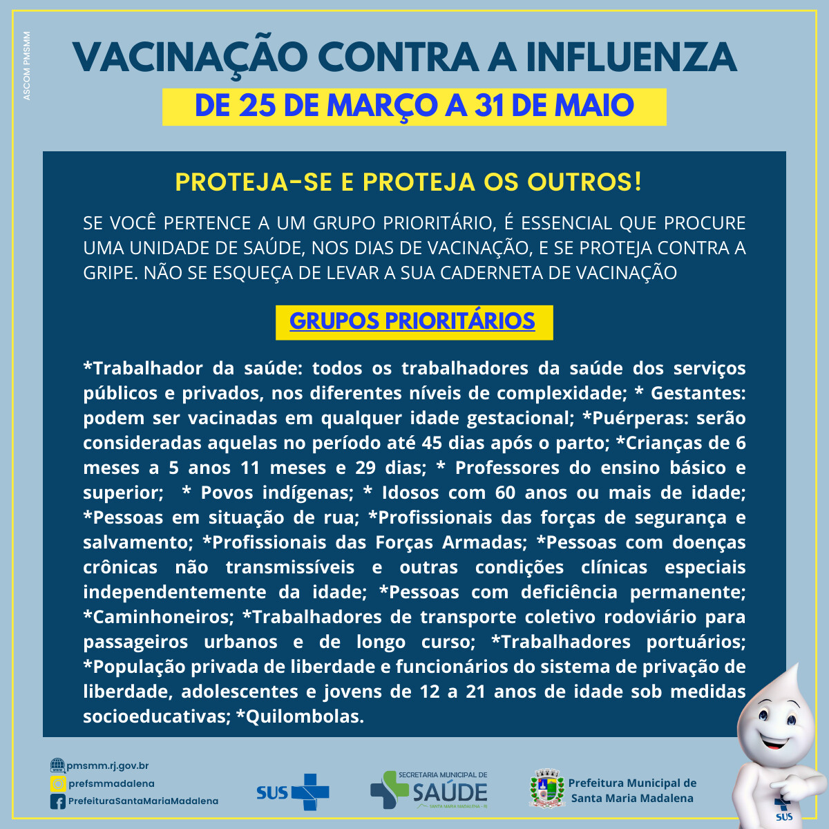 Prefeitura inicia Campanha de Vacinação contra Influenza