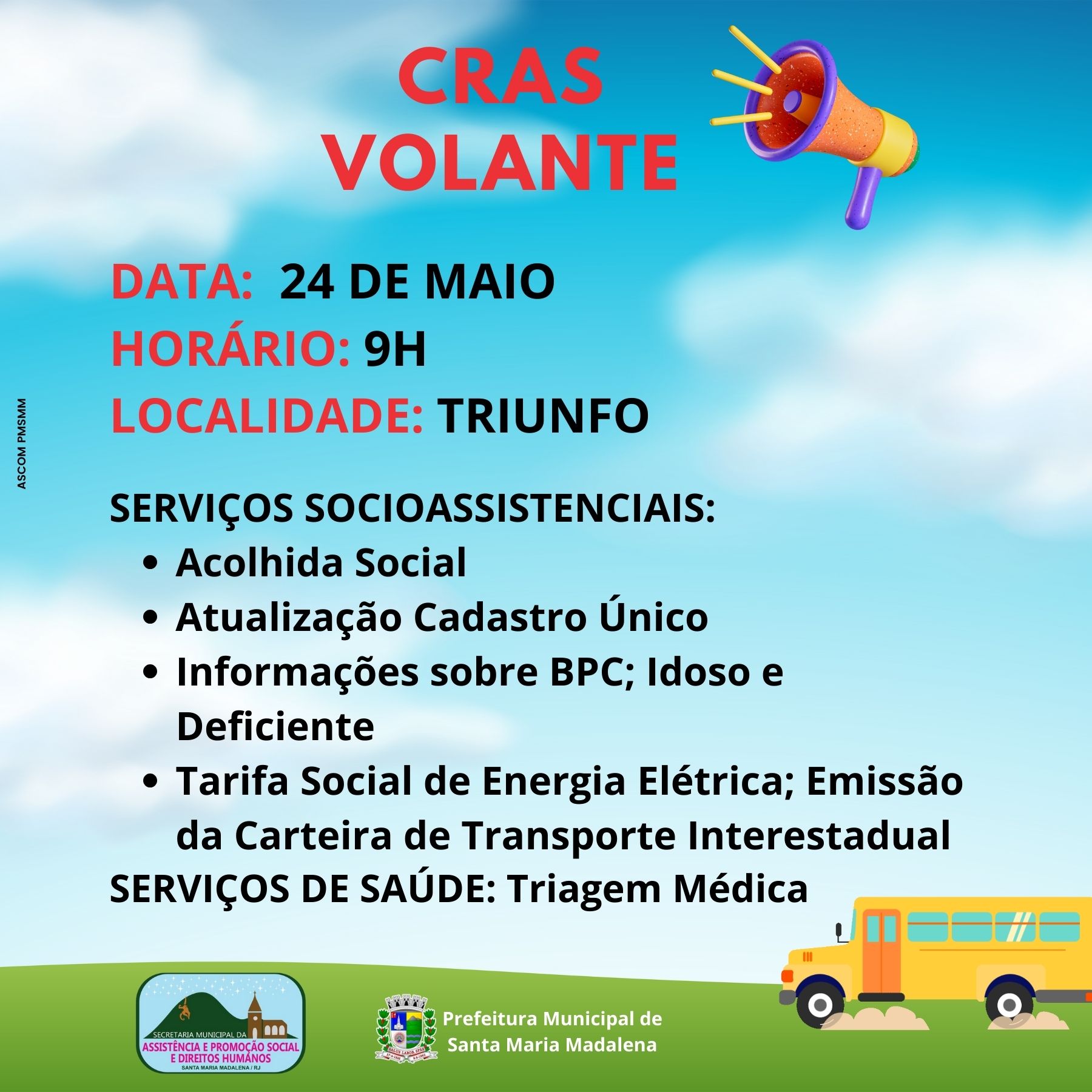 Projeto Cras Volante chega sexta-feira, dia 24, em Triunfo
