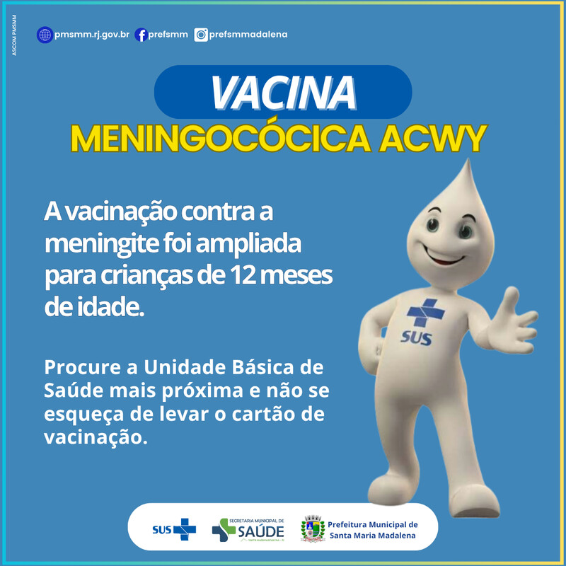 Vacina meningocócica ACWY passa a ser aplicada como reforço em crianças de 12 meses de idade
