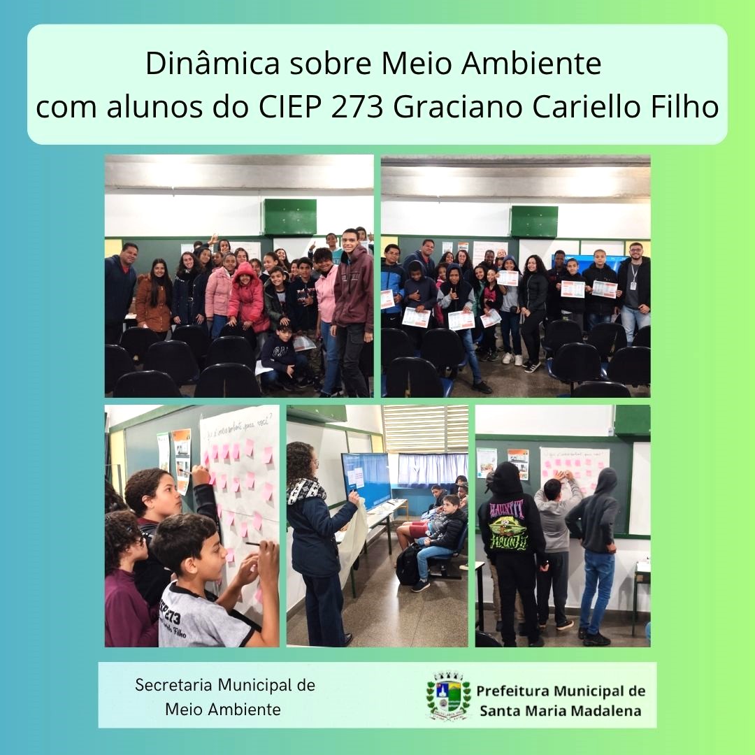 Estudantes do CIEP 273 participam de atividade de educação ambiental