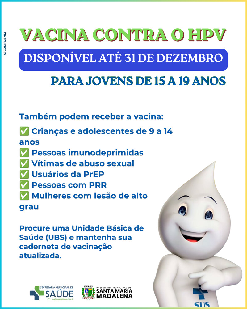 Vacinação contra o HPV é prorrogada até 31 de dezembro