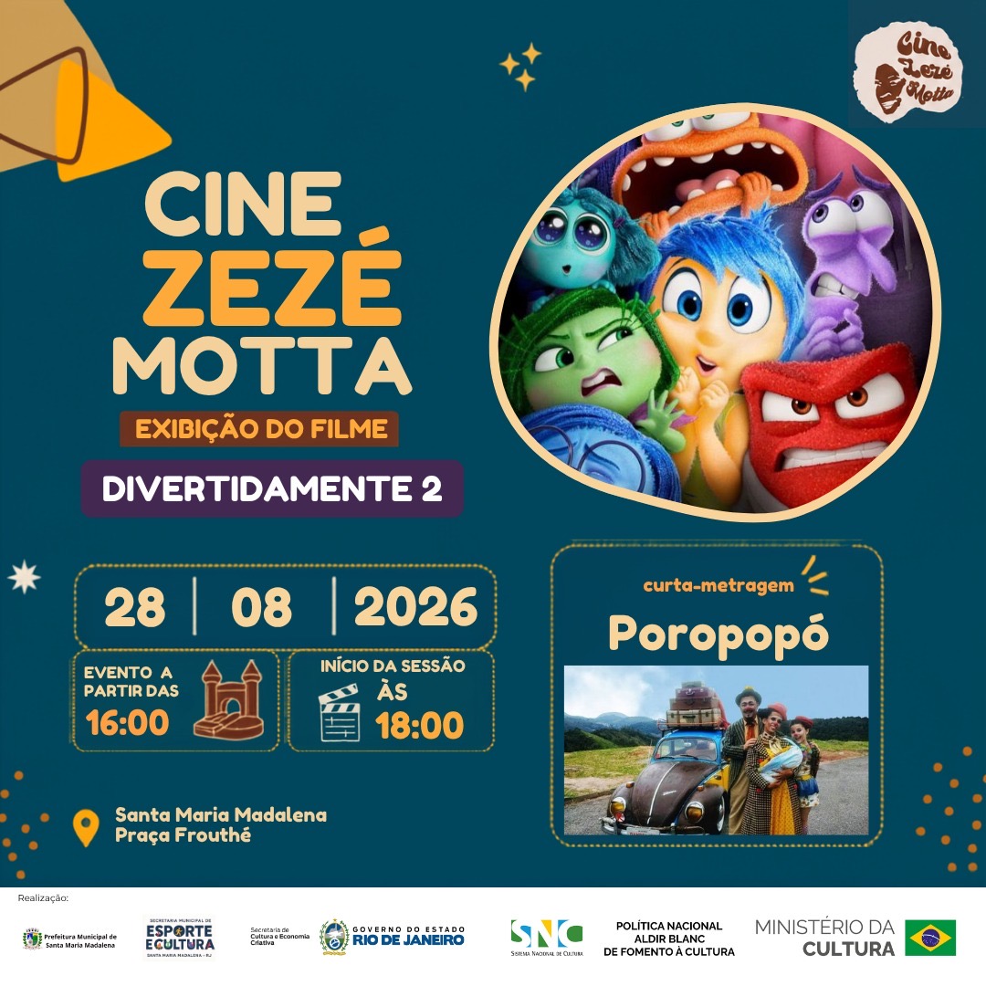 Cine Zezé Motta leva cinema gratuito à Praça Frouthé em Santa Maria Madalena