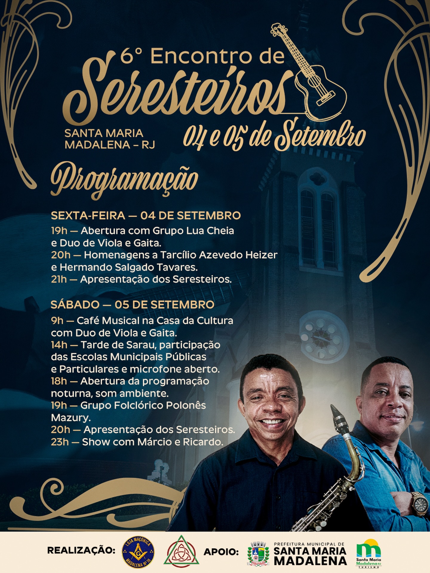Santa Maria Madalena recebe o 6º Encontro de Seresteiros