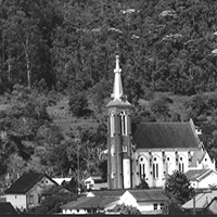 Foto antiga da Igreja Matriz de Santa Marida Madalena.